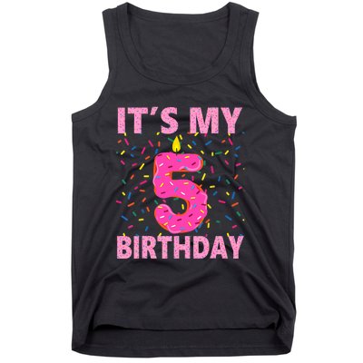 Sweet donut It's My 5th Birthday 5 Yrs Old Gifts Tank Top