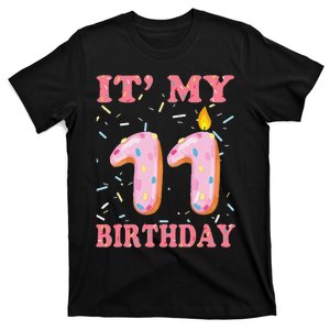 Sweet Donut It's My 11th Birthday 11 Years Old Funny T-Shirt