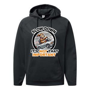 Slow Down ItS Not That Important Performance Fleece Hoodie