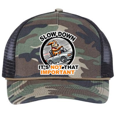 Slow Down ItS Not That Important Retro Rope Trucker Hat Cap