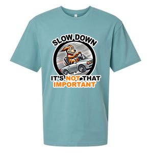 Slow Down ItS Not That Important Sueded Cloud Jersey T-Shirt