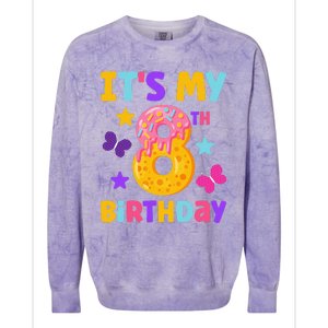 Sweet Donut It's My 8th Birthday Shirt 8 Years Old Funny Colorblast Crewneck Sweatshirt