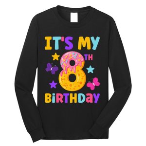 Sweet Donut It's My 8th Birthday Shirt 8 Years Old Funny Long Sleeve Shirt