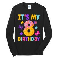 Sweet Donut It's My 8th Birthday Shirt 8 Years Old Funny Tall Long Sleeve T-Shirt