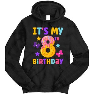 Sweet Donut It's My 8th Birthday Shirt 8 Years Old Funny Tie Dye Hoodie