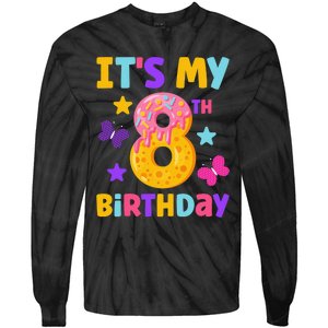 Sweet Donut It's My 8th Birthday Shirt 8 Years Old Funny Tie-Dye Long Sleeve Shirt