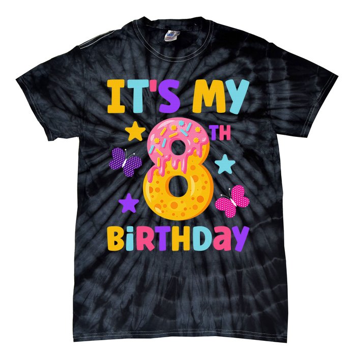 Sweet Donut It's My 8th Birthday Shirt 8 Years Old Funny Tie-Dye T-Shirt