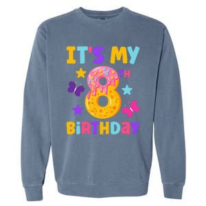 Sweet Donut It's My 8th Birthday Shirt 8 Years Old Funny Garment-Dyed Sweatshirt