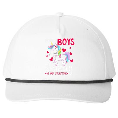 Sorrys Daddy Is My Valentine Valentine's Day Unicorn Snapback Five-Panel Rope Hat