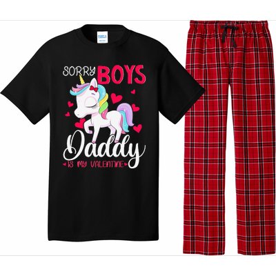 Sorrys Daddy Is My Valentine Valentine's Day Unicorn Pajama Set