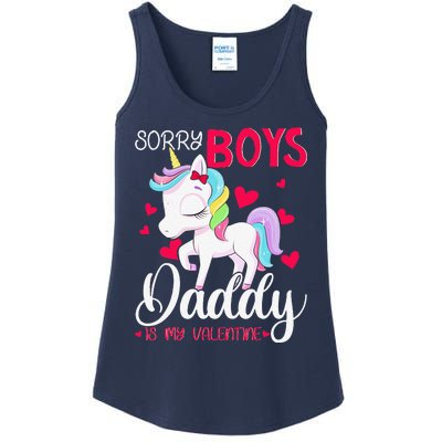 Sorrys Daddy Is My Valentine Valentine's Day Unicorn Ladies Essential Tank