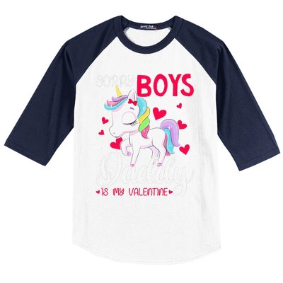 Sorrys Daddy Is My Valentine Valentine's Day Unicorn Baseball Sleeve Shirt