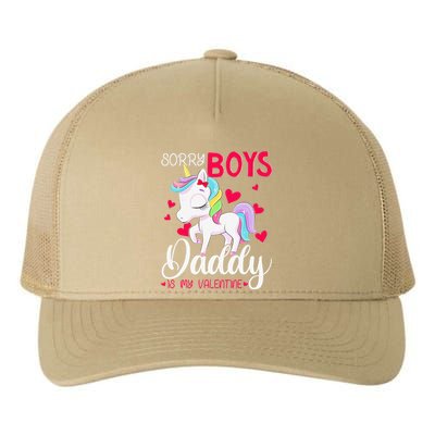 Sorrys Daddy Is My Valentine Valentine's Day Unicorn Yupoong Adult 5-Panel Trucker Hat