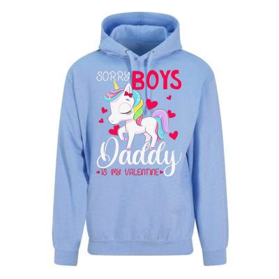 Sorrys Daddy Is My Valentine Valentine's Day Unicorn Unisex Surf Hoodie