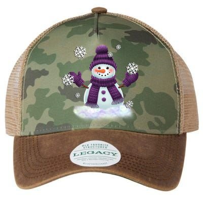 Snow Design In Purples Wintertime Snowflakes Gift Legacy Tie Dye Trucker Hat