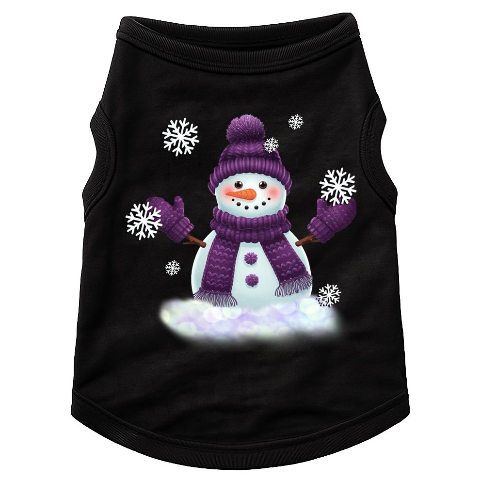 Snow Design In Purples Wintertime Snowflakes Gift Doggie Tank