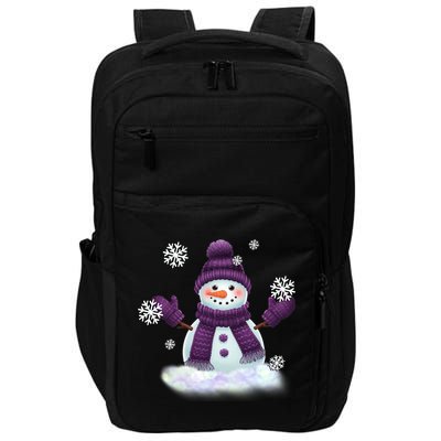 Snow Design In Purples Wintertime Snowflakes Gift Impact Tech Backpack