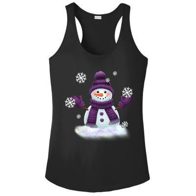 Snow Design In Purples Wintertime Snowflakes Gift Ladies PosiCharge Competitor Racerback Tank