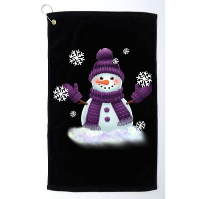 Snow Design In Purples Wintertime Snowflakes Gift Golf Towel