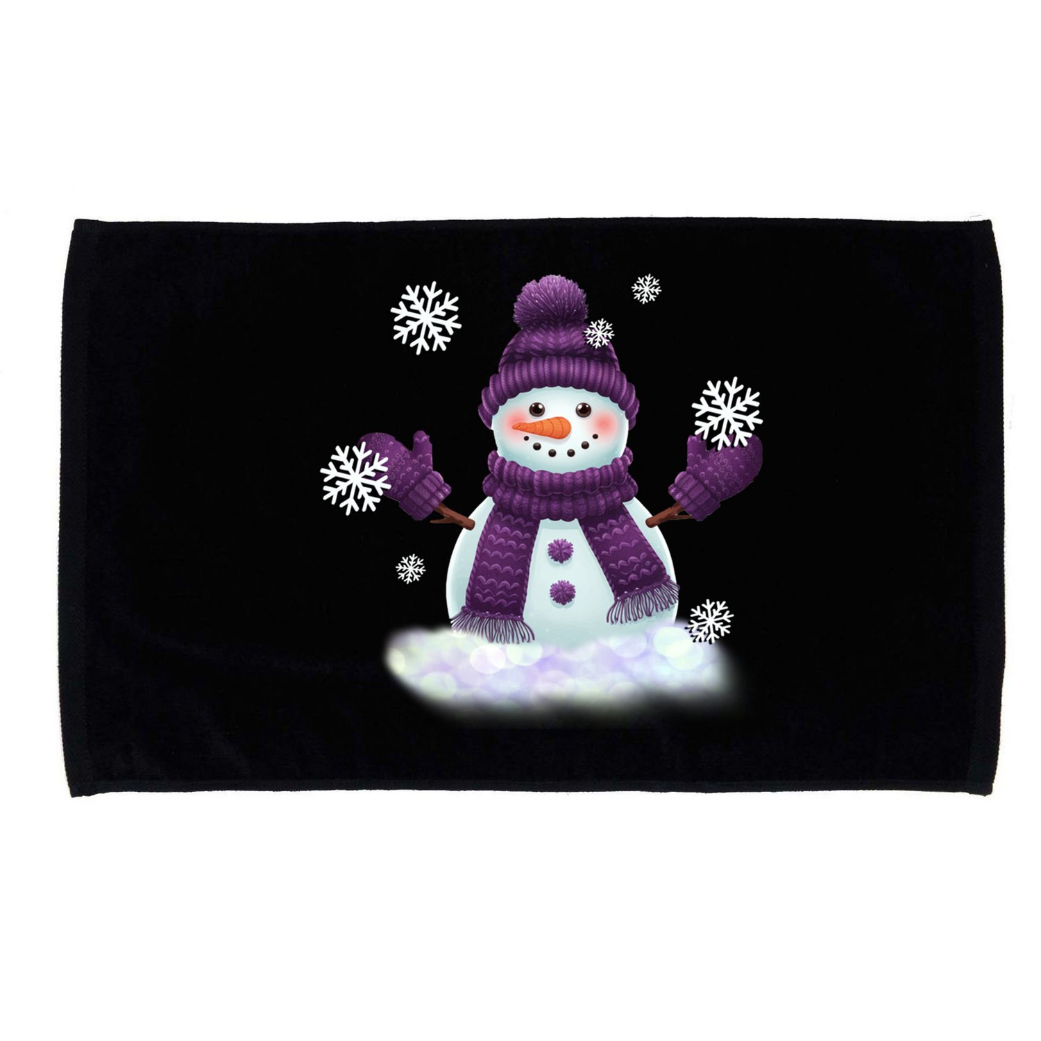Snow Design In Purples Wintertime Snowflakes Gift Microfiber Hand Towel