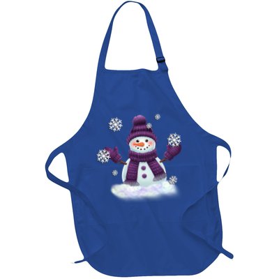 Snow Design In Purples Wintertime Snowflakes Gift Apron