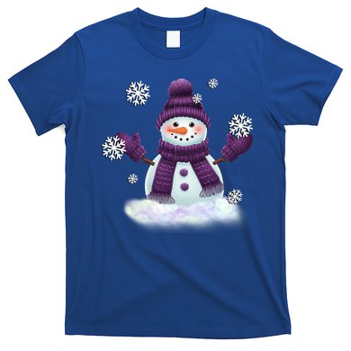 Snow Design In Purples Wintertime Snowflakes Gift T-Shirt
