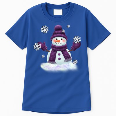 Snow Design In Purples Wintertime Snowflakes Gift Tall T-Shirt