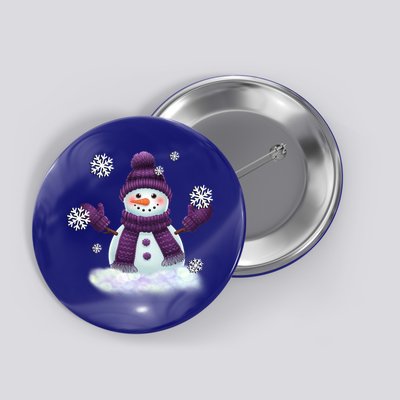 Snow Design In Purples Wintertime Snowflakes Gift Button