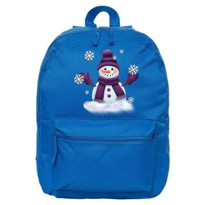 Snow Design In Purples Wintertime Snowflakes Gift 16 in Basic Backpack