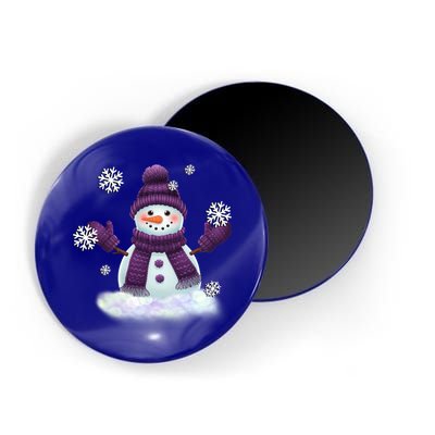 Snow Design In Purples Wintertime Snowflakes Gift Magnet