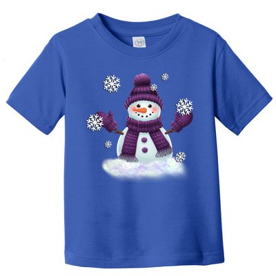 Snow Design In Purples Wintertime Snowflakes Gift Toddler T-Shirt