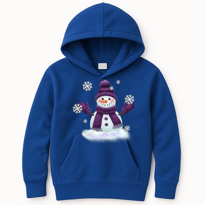 Snow Design In Purples Wintertime Snowflakes Gift Kids Hoodie