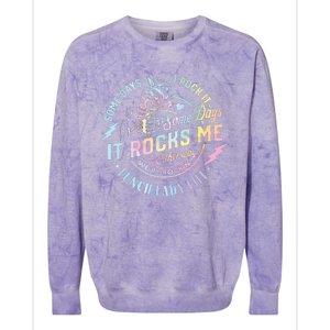 Some Days It Rocks Me Messy Skull Lunch Lady Life Ca Tie Dye Colorblast Crewneck Sweatshirt