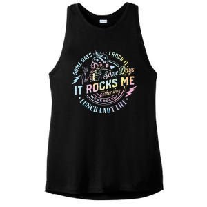 Some Days It Rocks Me Messy Skull Lunch Lady Life Ca Tie Dye Ladies PosiCharge Tri-Blend Wicking Tank