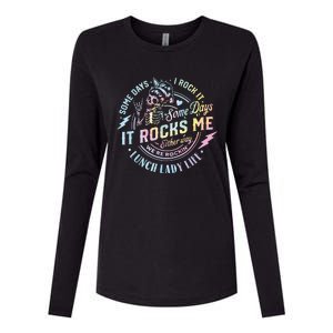 Some Days It Rocks Me Messy Skull Lunch Lady Life Ca Tie Dye Womens Cotton Relaxed Long Sleeve T-Shirt