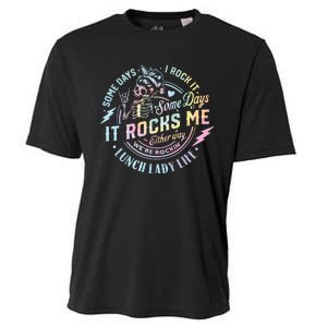 Some Days It Rocks Me Messy Skull Lunch Lady Life Ca Tie Dye Cooling Performance Crew T-Shirt