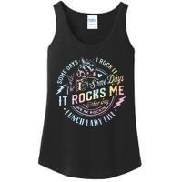 Some Days It Rocks Me Messy Skull Lunch Lady Life Ca Tie Dye Ladies Essential Tank