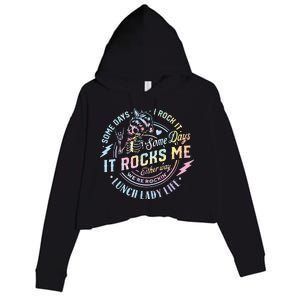 Some Days It Rocks Me Messy Skull Lunch Lady Life Ca Tie Dye Crop Fleece Hoodie