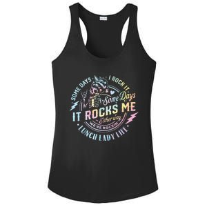 Some Days It Rocks Me Messy Skull Lunch Lady Life Ca Tie Dye Ladies PosiCharge Competitor Racerback Tank