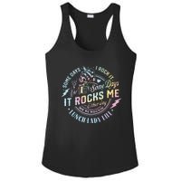 Some Days It Rocks Me Messy Skull Lunch Lady Life Ca Tie Dye Ladies PosiCharge Competitor Racerback Tank