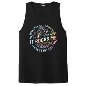 Some Days It Rocks Me Messy Skull Lunch Lady Life Ca Tie Dye PosiCharge Competitor Tank