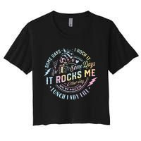 Some Days It Rocks Me Messy Skull Lunch Lady Life Ca Tie Dye Women's Crop Top Tee