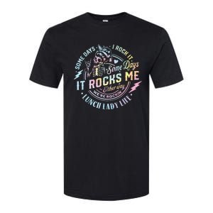 Some Days It Rocks Me Messy Skull Lunch Lady Life Ca Tie Dye Softstyle CVC T-Shirt