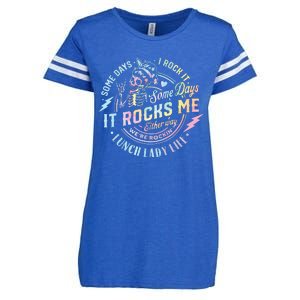 Some Days It Rocks Me Messy Skull Lunch Lady Life Ca Tie Dye Enza Ladies Jersey Football T-Shirt