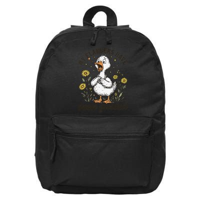 Surprised Duck In Flower Field Design 16 in Basic Backpack