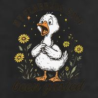 Surprised Duck In Flower Field Design Trucker Hat