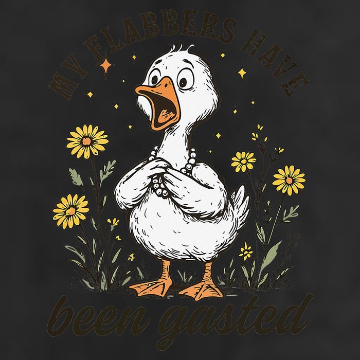 Surprised Duck In Flower Field Design Trucker Hat