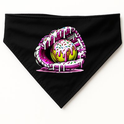 Softball Drip Ice Cream Sprinkles Softball Glove  USA-Made Doggie Bandana