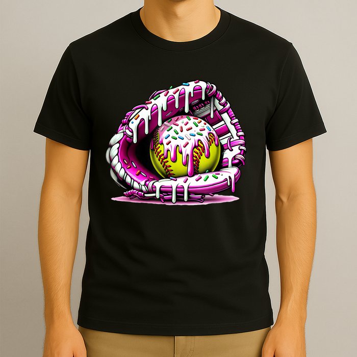 Softball Drip Ice Cream Sprinkles Softball Glove  T-Shirt
