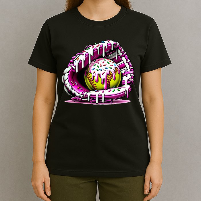 Softball Drip Ice Cream Sprinkles Softball Glove  T-Shirt